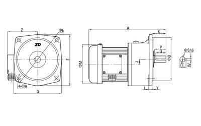 200W-1500W AC Dreiphasen Getriebemotor (klein)