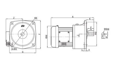 1500W-3700W AC Dreiphasen Getriebemotor (klein)